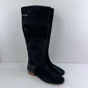 Timberland Boots Suede Size 6.5 Tall Knee Black 63636